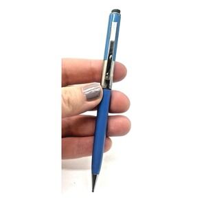 Scripto Mechanical Pencil Twist Bright Blue & Silver Vintage Retro Eraser End